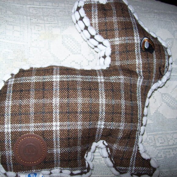 Bunny Rabbit Plush AKC Brown Plaid Toy - Picture 3 of 4